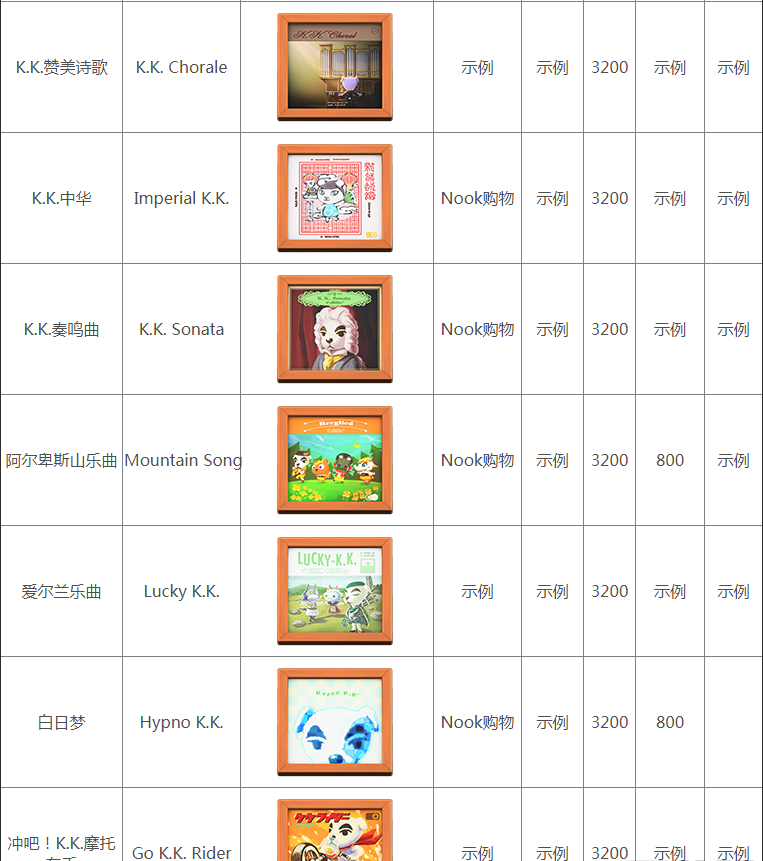 1591001029529637.png 集合啦动物森友会KK全部唱片图鉴分享