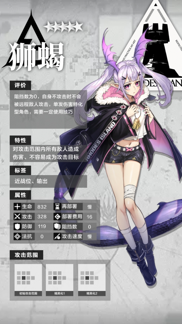 明日方舟五星干员特种狮蝎属性技能图鉴一览